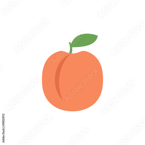 Peach icon, simple design, Peach icon clip art. Clipart cartoon fruit icon.