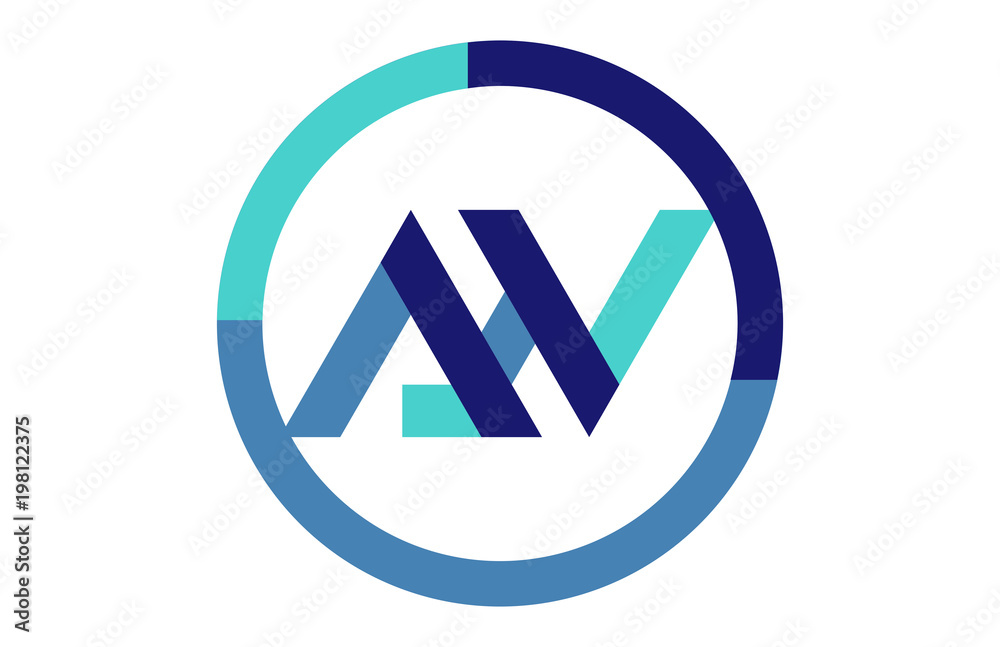 AW Global Blue Ribbon letter Logo AW Global Blue Ribbon letter Logo