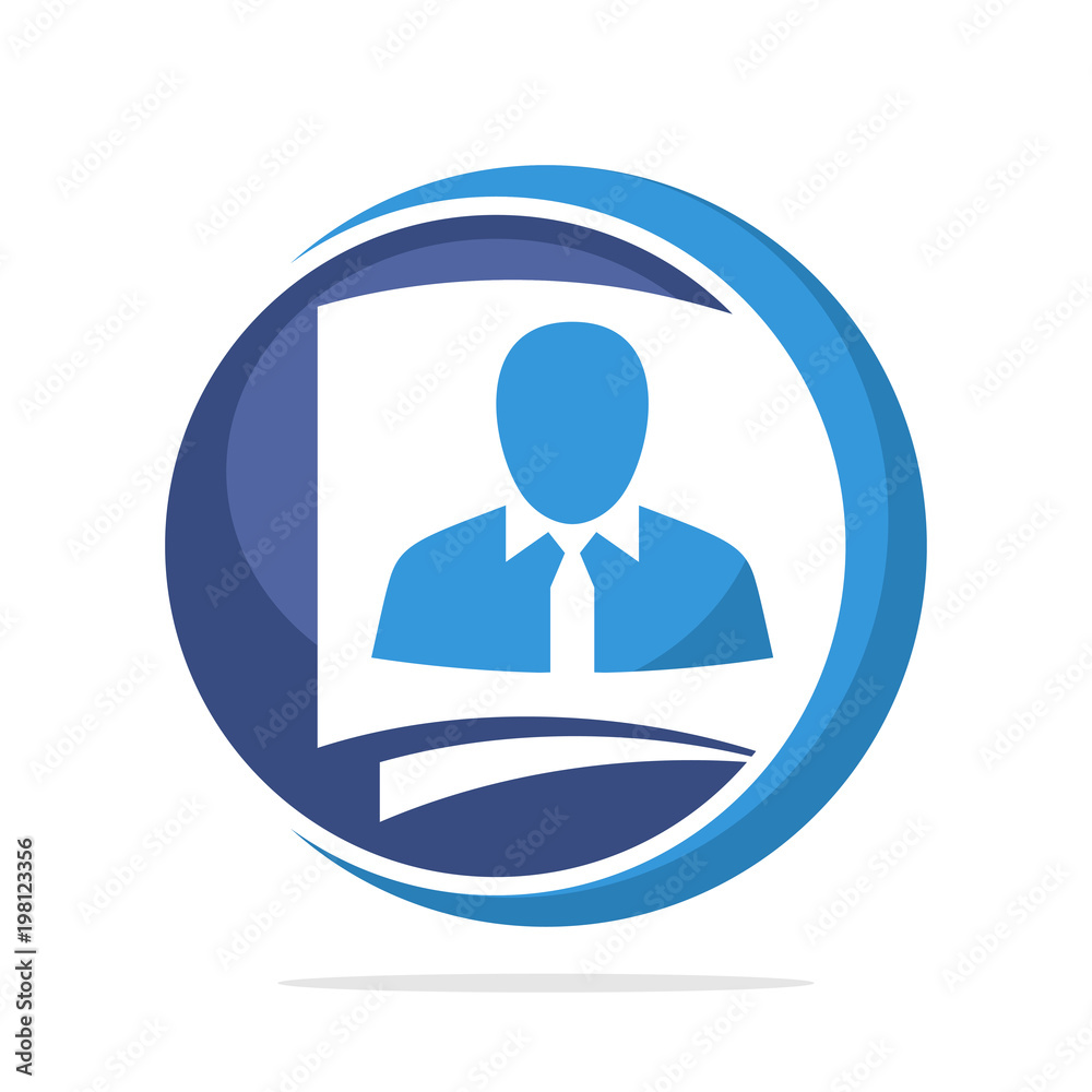logo icon with concept, file management employees, employee recruitment review
