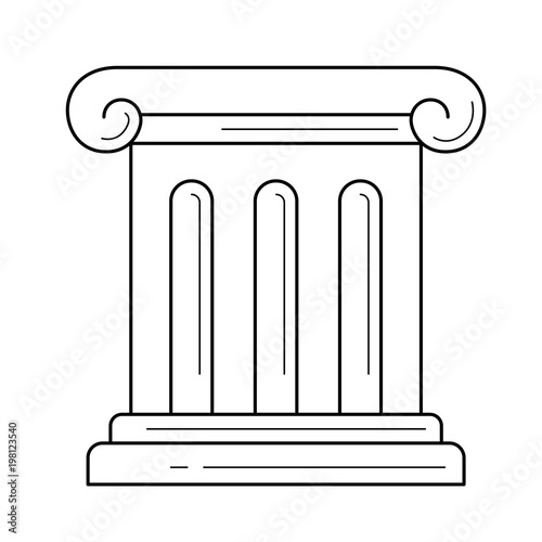 Antique column vector line icon isolated on white background