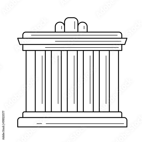 Palace Athens vector line icon isolated on white background