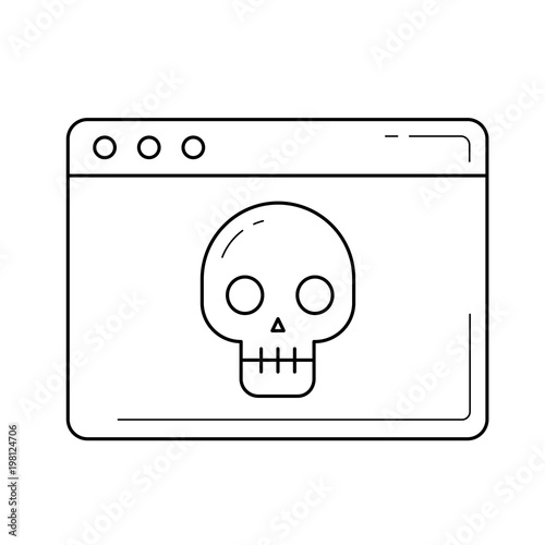 Virus vector line icon isolated on white background