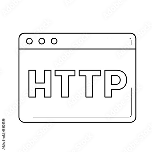 Http vector line icon isolated on white background. Hyperlink line icon for infographic, website or app.