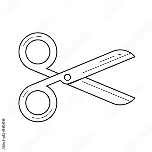 Cut vector line icon isolated on white background