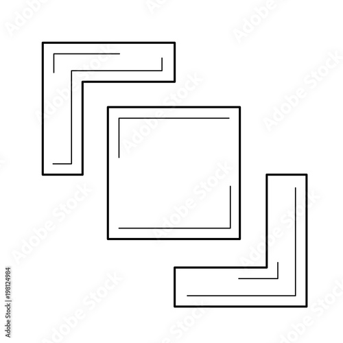 Crop image vector line icon isolated on white background