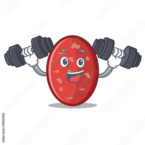 Fitness salami character cartoon style