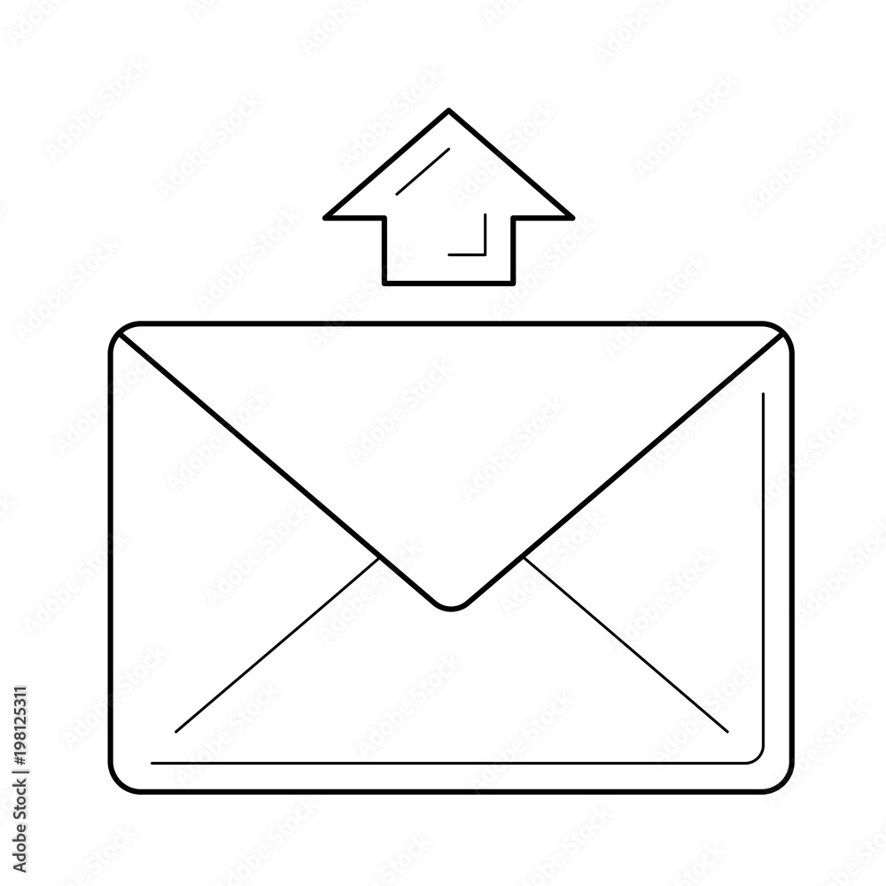 Send message vector line icon isolated on white background Send message vector line icon isolated on white background
