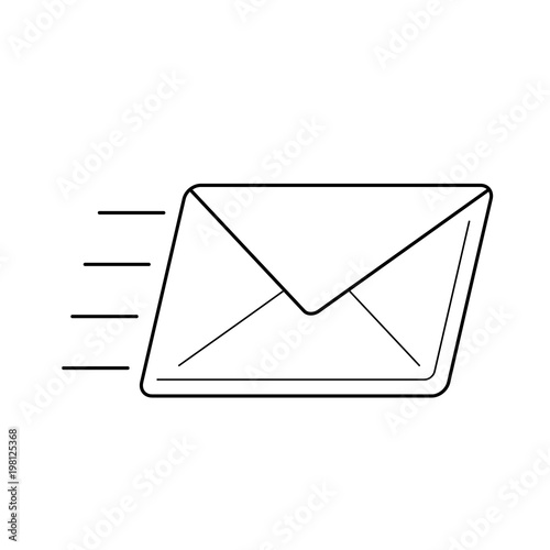 Send email vector line icon isolated on white background