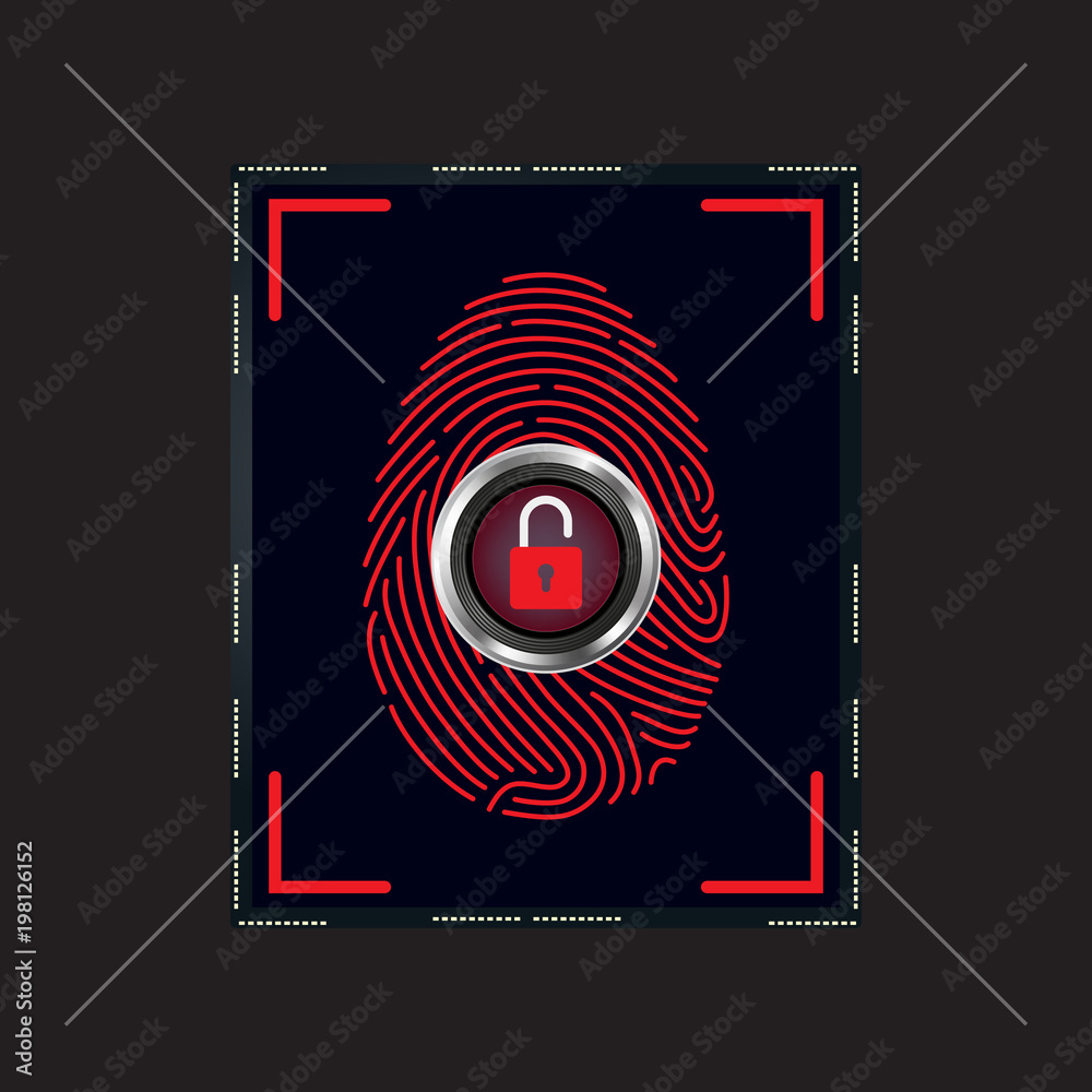 Fototapeta premium Fingerprint Scan Icon 