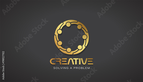 Creative People Gold Logo . Vector Design
