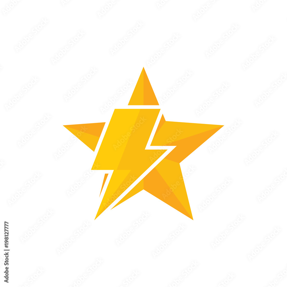 Obraz premium Power Star Logo Icon Design