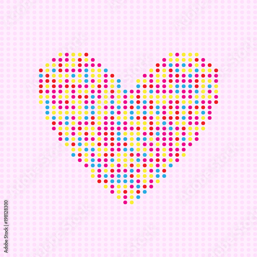Heart of dots pattern background
