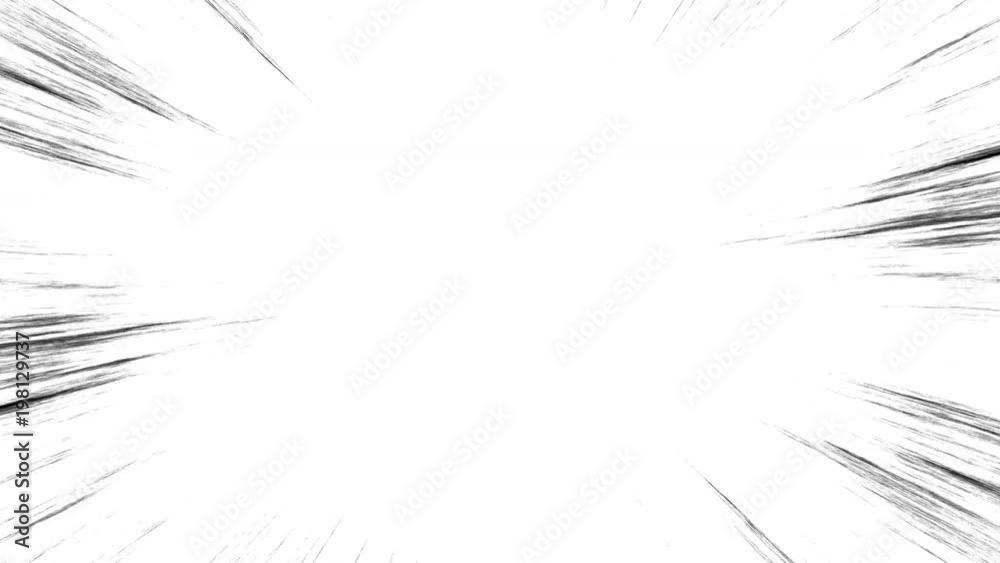 集中線 漫画 放射 スピード ループ 白背景