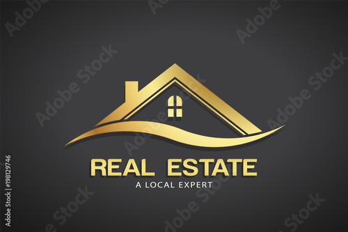 Real Estate Gold Logo Vector Template
