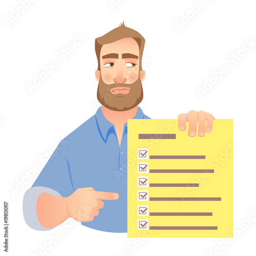 man holding checklist