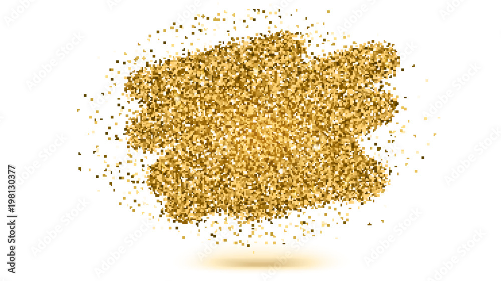Luxury gold sparkle glitter brush strokes. Texture of dust isolated on white background. Golden explosion of particles for vip exclusive certificate, luxury gift, voucher. 3D illustration. Luxury gold sparkle glitter brush strokes. Texture of dust isolated on white background. Golden explosion of particles for vip exclusive certificate, luxury gift, voucher. 3D illustration.