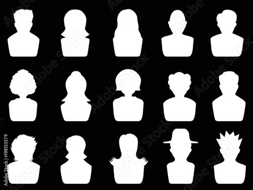 white avatar icons set