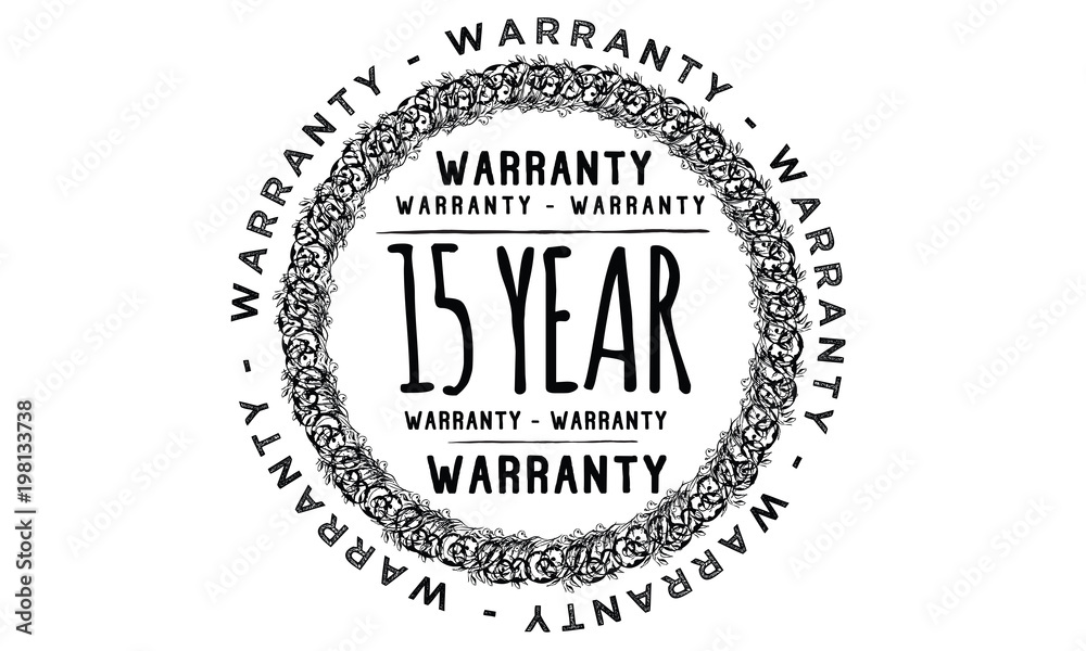 Obraz premium 15 years warranty icon vintage rubber stamp guarantee
