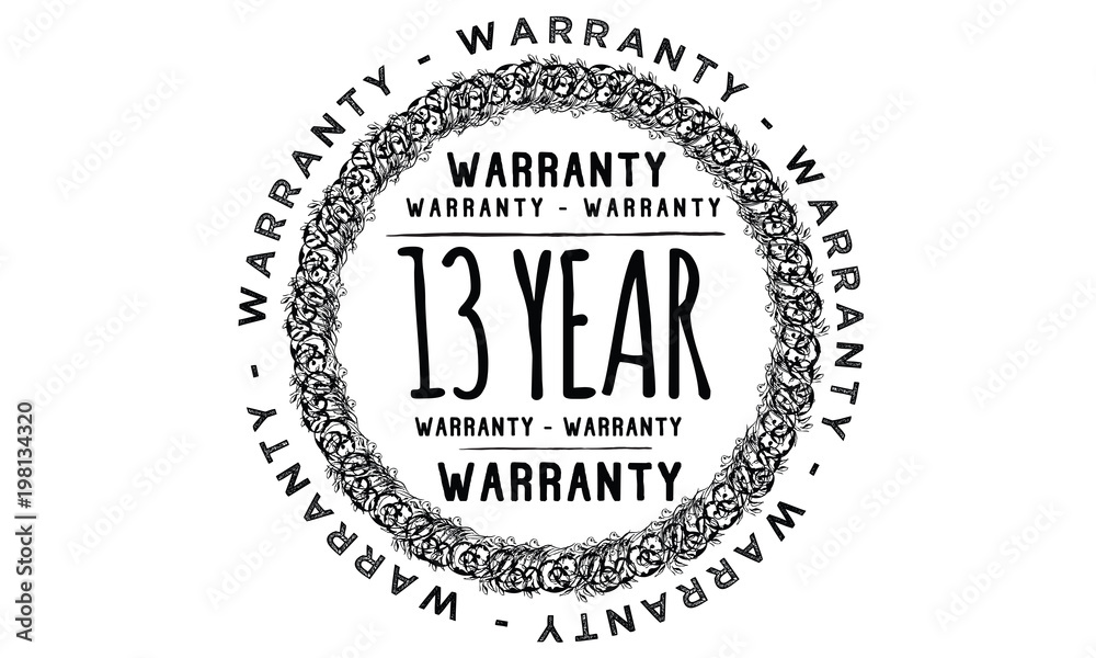 13 years warranty icon vintage rubber stamp guarantee