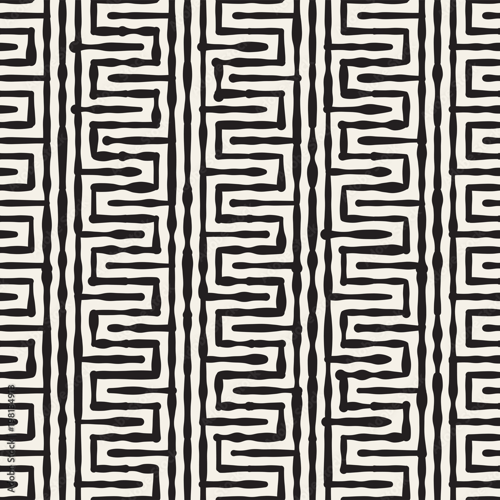 Hand drawn striped seamless pattern with brushstrokes tiling. Abstract freehand texture for print Hand drawn striped seamless pattern with brushstrokes tiling. Abstract freehand texture for print