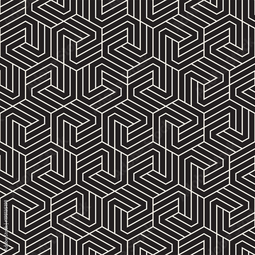 Vector seamless abstract shapes pattern. Modern stylish stripes texture. Repeating geometric tiles