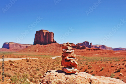 Photography The stack of stones in Monument Valley, Utah, USA.