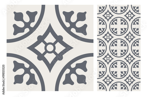 vintage tiles patterns antique seamless design in Vector illustration