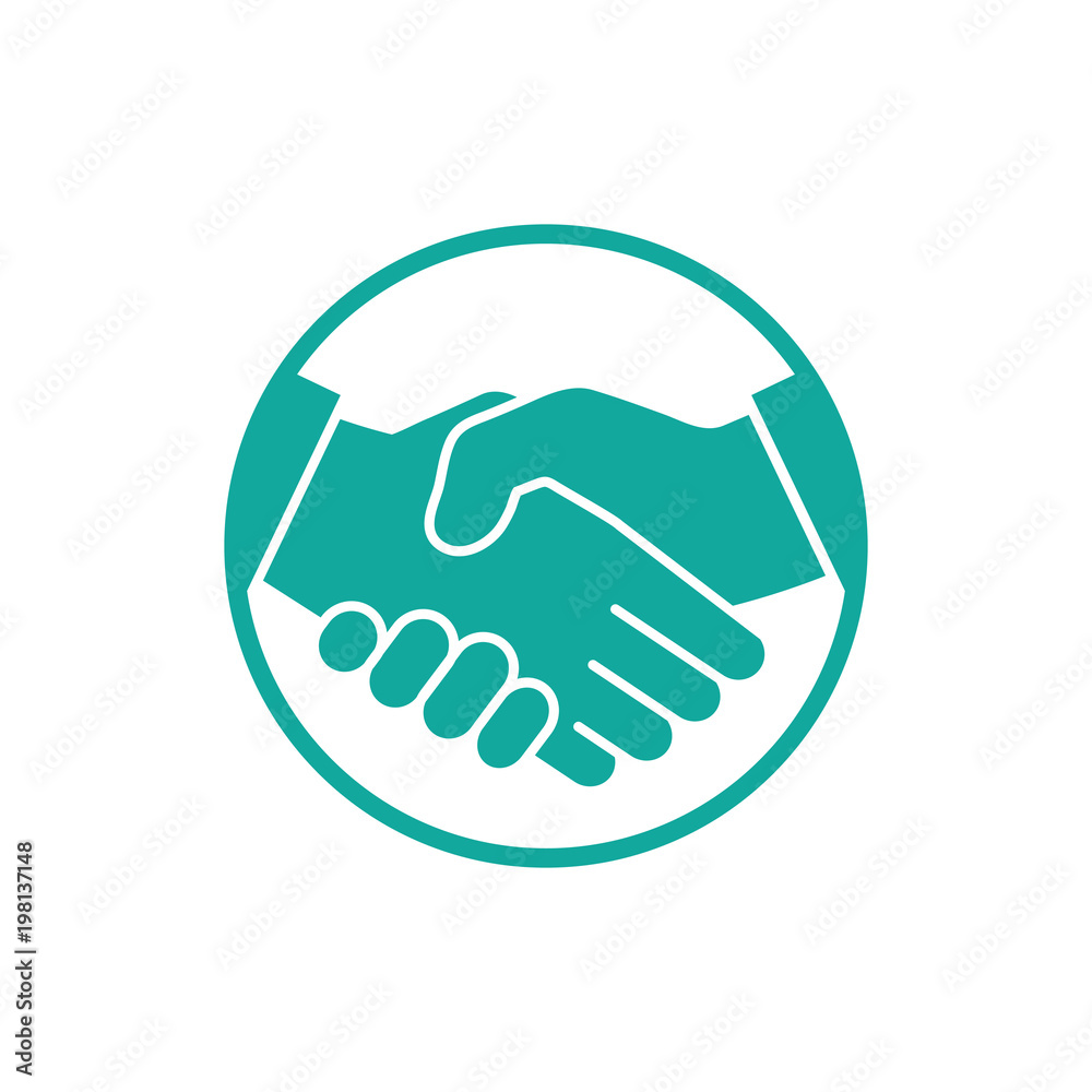 Shaking hands agreement vector icon. Shaking hands agreement vector icon.