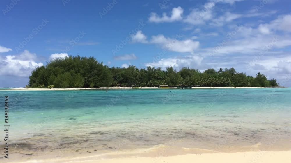 Landscape view of Koromiri islet in Muri Lagoon in Rarotonga, Cook Islands. Landscape view of Koromiri islet in Muri Lagoon in Rarotonga, Cook Islands.