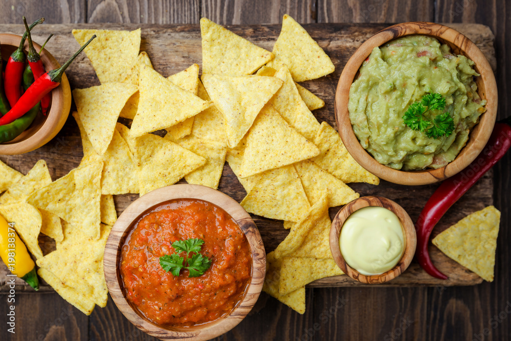 Mexican nachos with dip Mexican nachos with dip