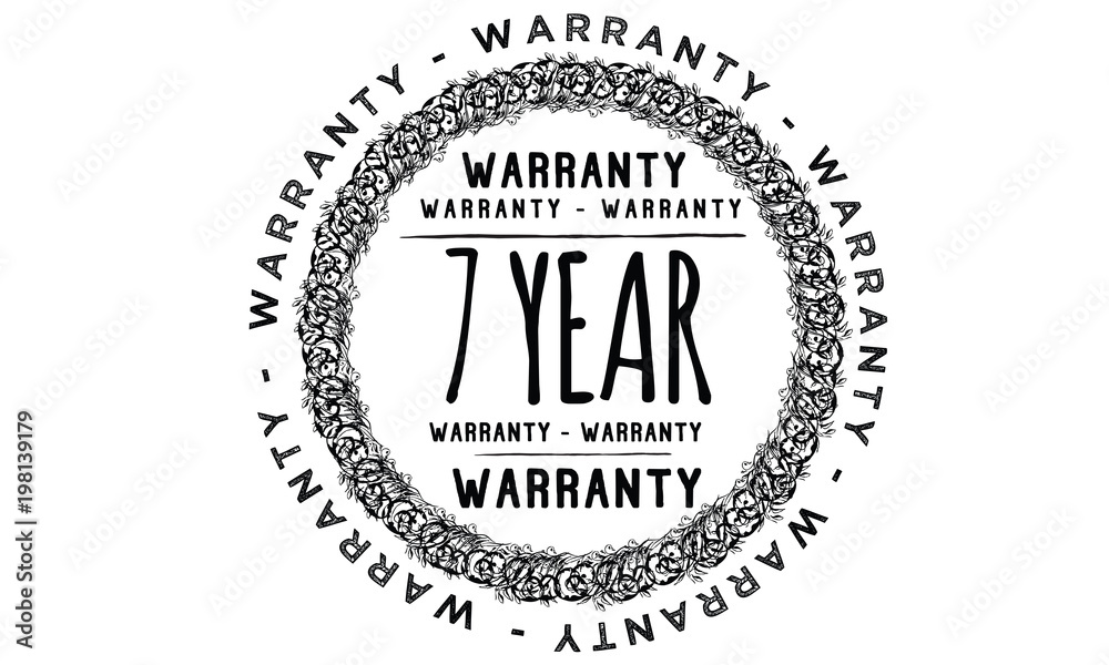 Fototapeta premium 7 years warranty icon vintage rubber stamp guarantee