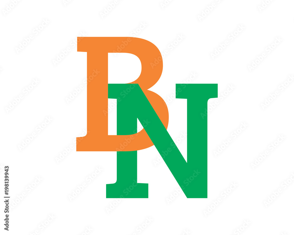 Obraz premium BN initial alphabet typography typeface typeset logotype alphabet image vector icon