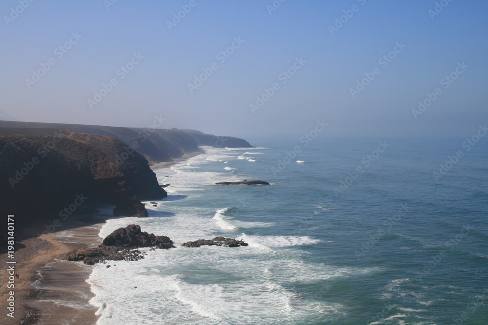 The waves of the Atlantic ocean in Morocco The waves of the Atlantic ocean in Morocco