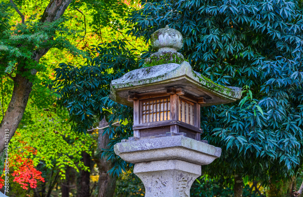 Japanese ancient stone lantern Japanese ancient stone lantern
