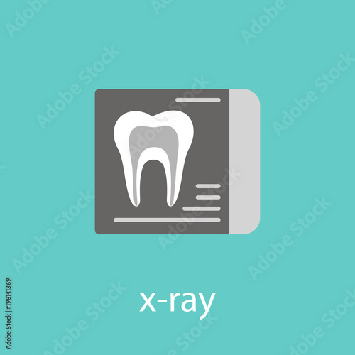 Dental x-ray vector line icon isolated on white background.