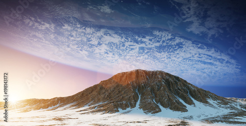 Fototapeta Naklejka Na Ścianę i Meble -  Exoplanets in space 3D rendering elements of this image furnished by NASA