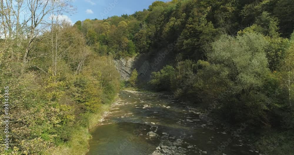 Aerial shot of the river among the Carpathian Mountains, 4K Aerial shot of the river among the Carpathian Mountains, 4K