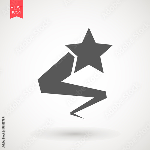 Falling star vector . Shooting star isolated from background. Icon of meteorite or comet with tail