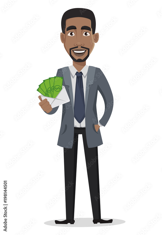 African American business man cartoon character African American business man cartoon character