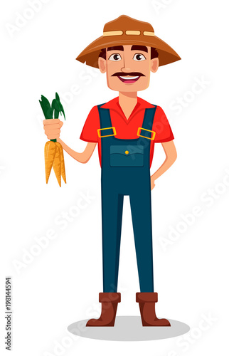 Farmer cartoon character. © vectorkif