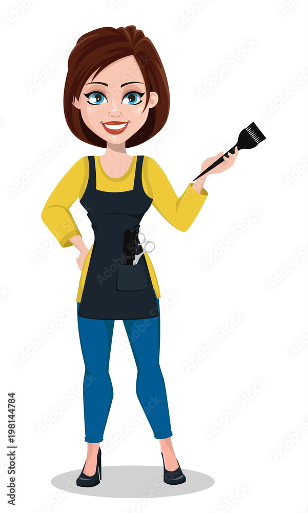 Hairdresser woman in professional uniform Hairdresser woman in professional uniform