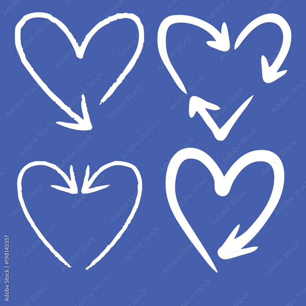 set of heart shaped arrow