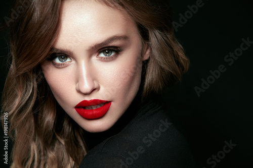 Makeup Beauty Woman. Portrait Of Female With Beautiful Face.
