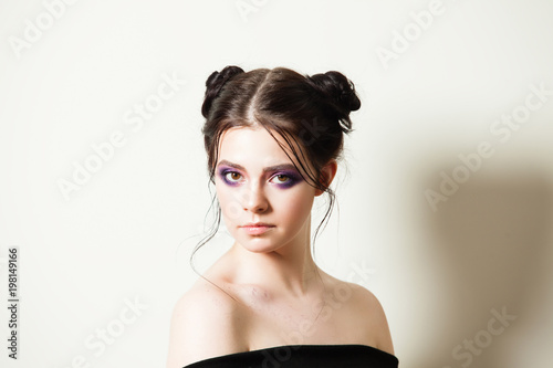 Trendy makeup for a young girl