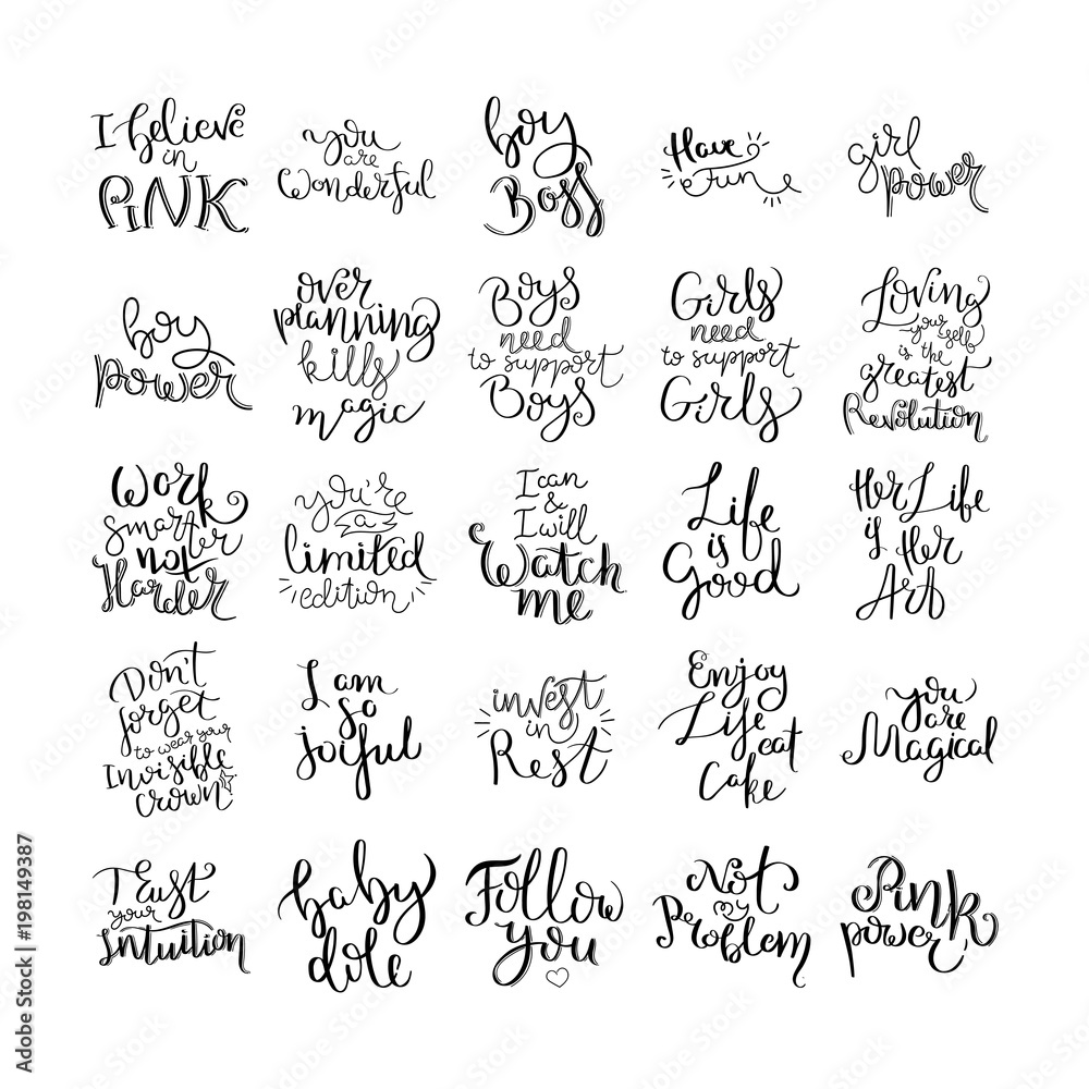 Hand written calligraphy quote motivation for life and happiness. For postcard, poster, prints, cards graphic design.