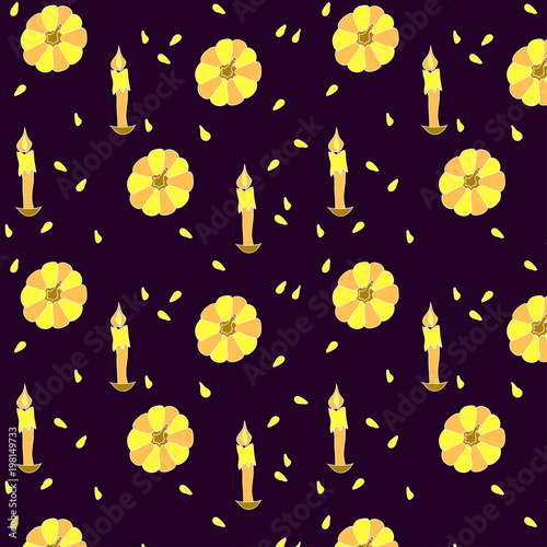 Pumpkin Autumn still life. Halloween pattern