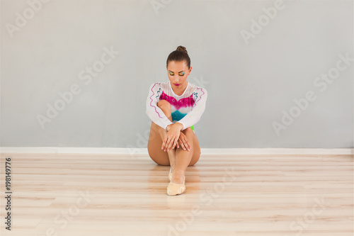 Woman gymnastics indoor