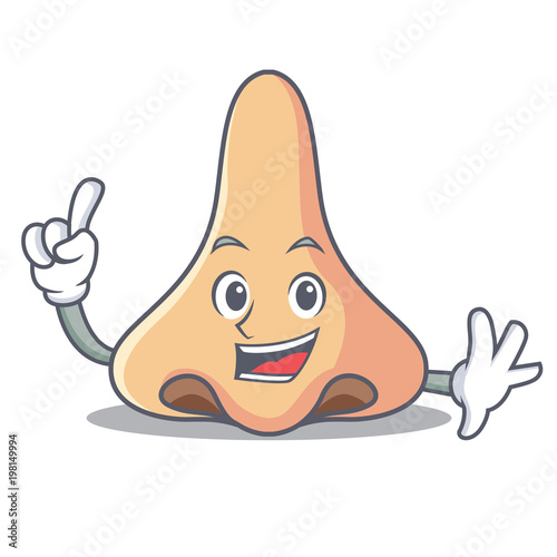 Finger nose mascot cartoon style