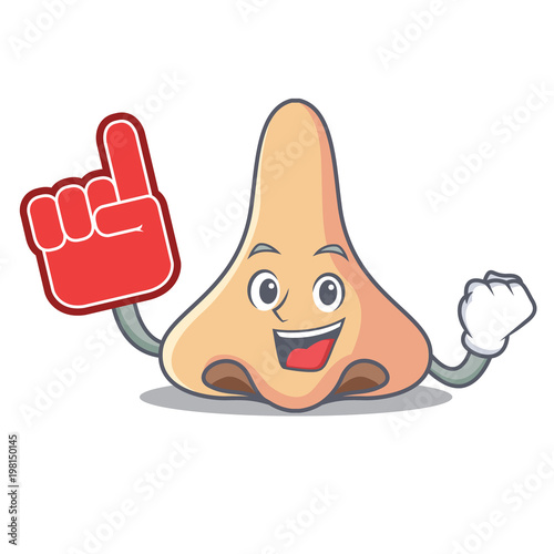 Foam finger nose mascot cartoon style