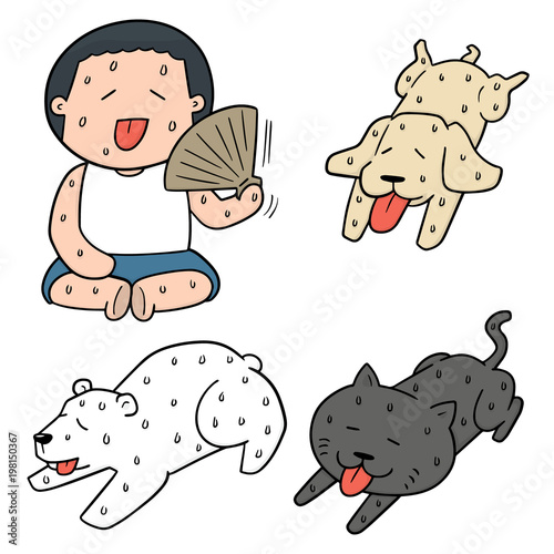 vector set of hot weather